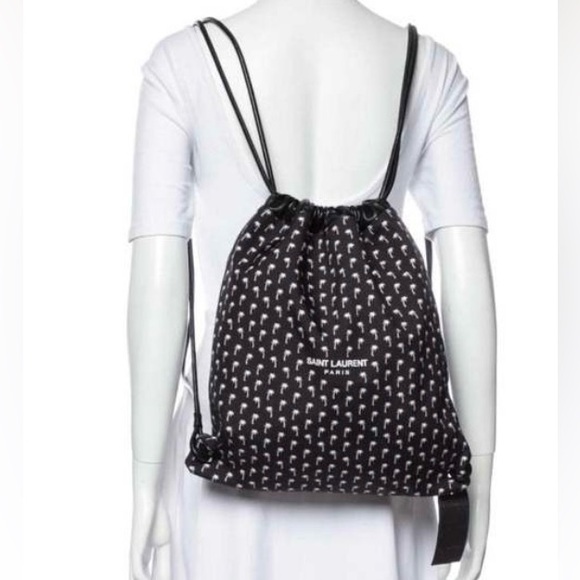 Auth Saint Laurent Teddy Palm Backpack Bag Drawstring Top Purse - Picture 10 of 10